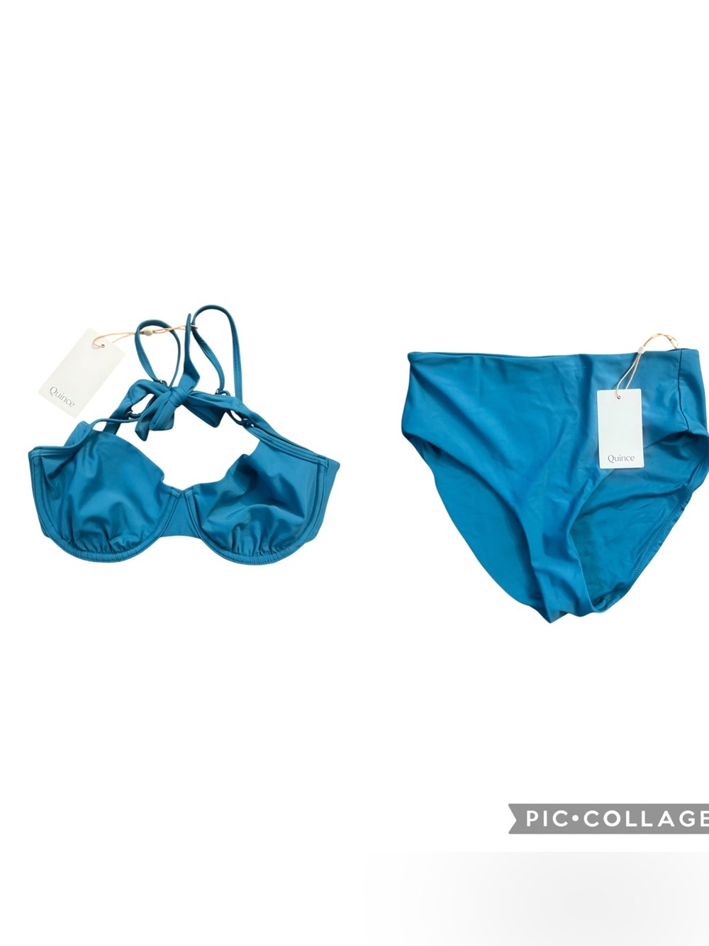 Quince Teal Blue Bikini Size Medium